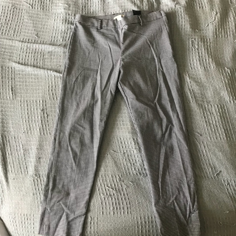 White and Black Checkered Pants